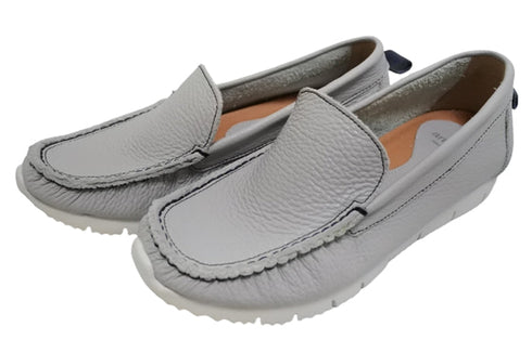 【arui_toe 3950 アイスグレー】本革コンフォートスリッポン